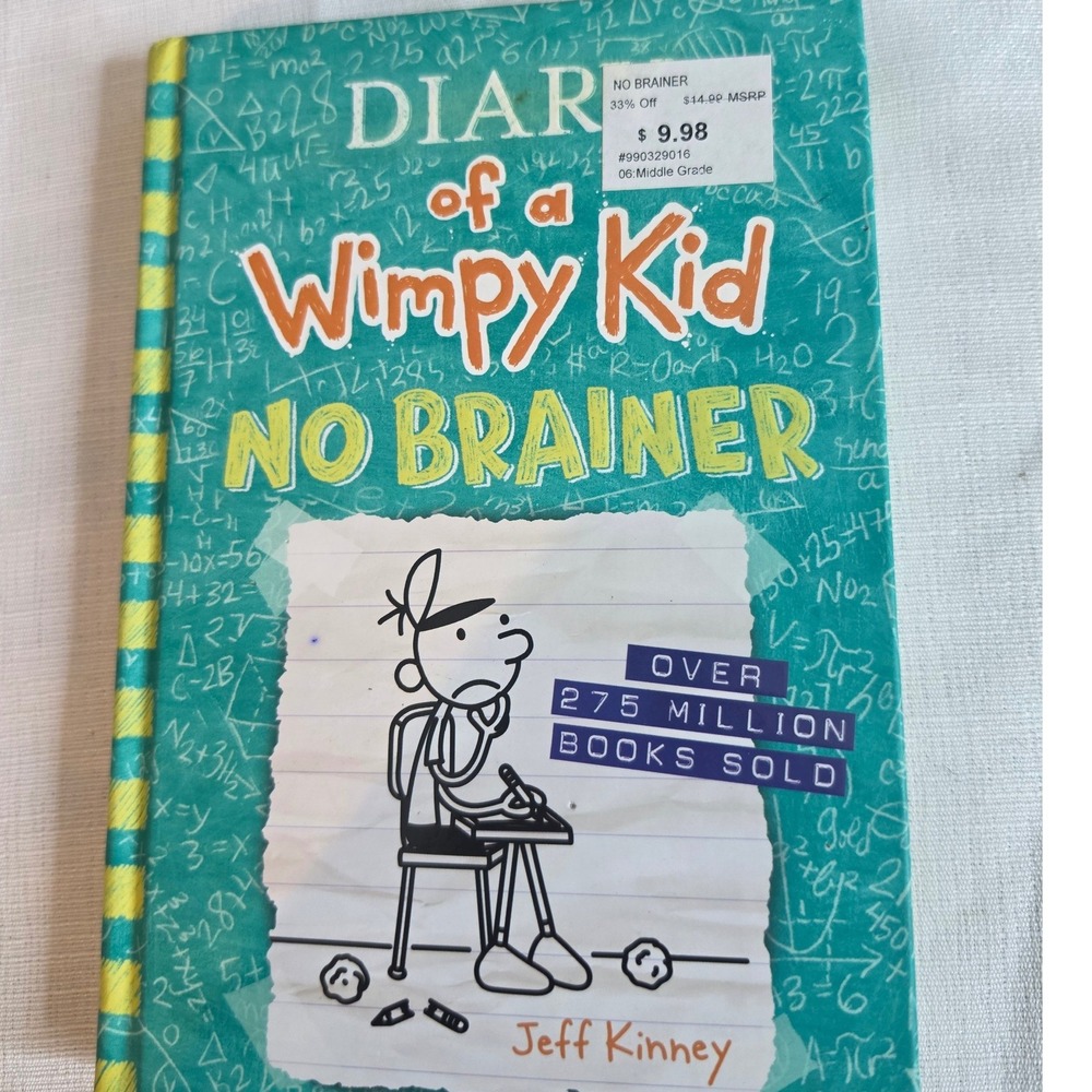 Diary of a Wimpy Kid No Brainer Jeff Kinney Hardcover Book 18 Middle Grade